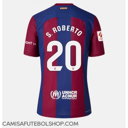Camisa de time de futebol Barcelona Sergi Roberto #20 Replicas 1º Equipamento Feminina 2023-24 Manga Curta